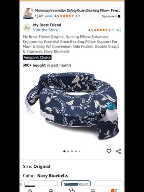 My Brest Friend Nursing Pillow in Navy Bluebells
